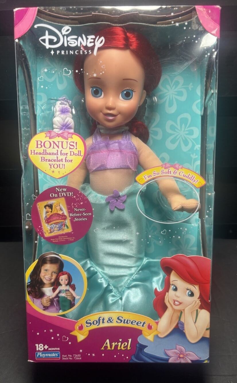 New 2006 Disney Playmates Little Princess Ariel Soft & Sweet 12" Plush Doll